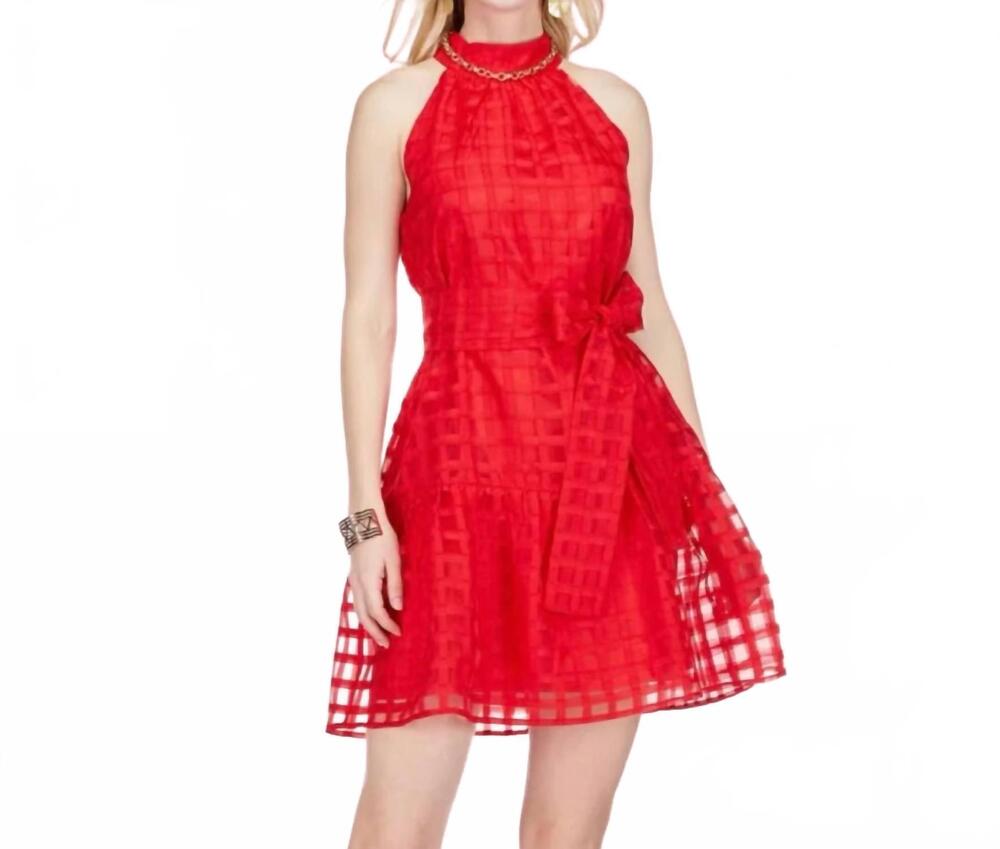 NEW JADE eden halter dress in red